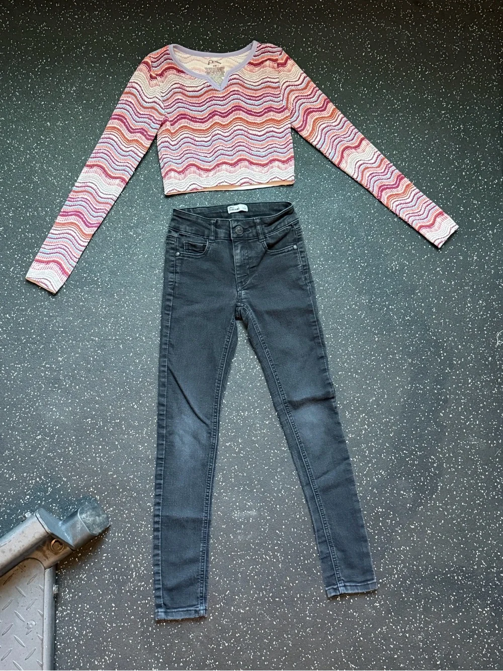 Girls Art Class Size 8 Top & Epic Threads Size 7 Black Slim Jeans Outfit Set